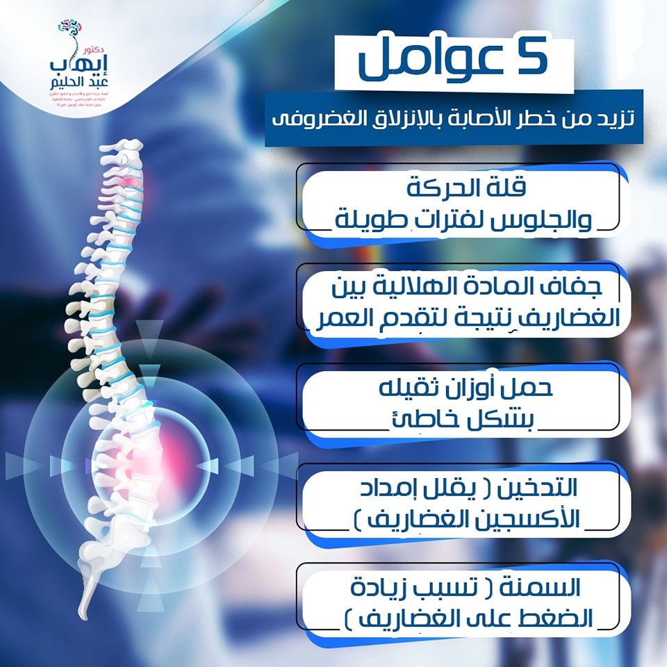 5 عوامل تزيد من خطر الأصابه بالانزلاق الغضروفي